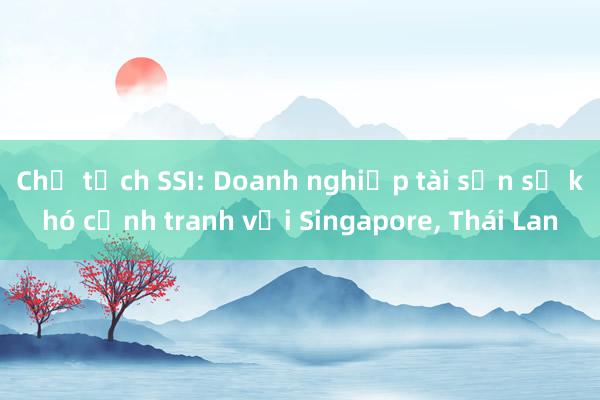 Chủ tịch SSI: Doanh nghiệp tài sản số khó cạnh tranh với Singapore， Thái Lan