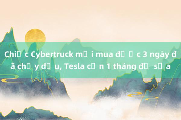 Chiếc Cybertruck mới mua được 3 ngày đã chảy dầu, Tesla cần 1 tháng để sửa