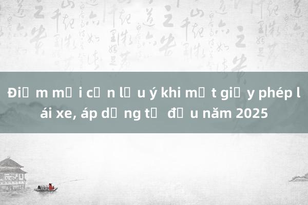 Điểm mới cần lưu ý khi mất giấy phép lái xe， áp dụng từ đầu năm 2025